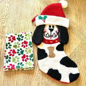 Dog Christmas Stocking And Tea Towel